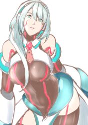 Rule 34 | 1girl, absurdres, android, blue eyes, breasts, crazy eyes, highres, ico (megaman x dive), joints, large breasts, long hair, looking at viewer, mechanical arms, mega man (series), mega man x (series), mega man x dive, robot girl, robot joints, solo, thighhighs, tk-kun