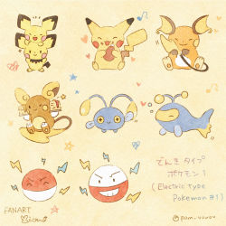 Rule 34 | :d, ^ ^, alolan form, alolan raichu, black eyes, chinchou, closed eyes, commentary request, copyright name, creatures (company), electrode (pokemon), closed eyes, food, food on face, game freak, gen 1 pokemon, gen 2 pokemon, gen 7 pokemon, grin, heart, highres, holding, lanturn, mian (user kwcj2833), musical note, nintendo, no humans, notice lines, open mouth, pichu, pikachu, pokemon, pokemon (creature), raichu, smile, star (symbol), teeth, translation request, voltorb, yellow background