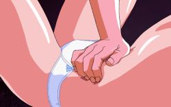 Rule 34 | 1girl, animated, animated gif, assisted exposure, bow panties, censored, forced, imminent rape, male hand, navel, panties, panty pull, pussy, struggling, underwear, undressing, viper, viper f40, white panties