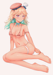 Rule 34 | 1girl, absurdres, andy2465, aqua hair, arm strap, arm support, barefoot, beret, bikini, blush, breasts, closed mouth, collarbone, commentary, english commentary, eyelashes, feet, full body, gradient hair, grey background, hat, highres, hololive, hololive english, leaning to the side, legs, long hair, medium breasts, micro bikini, multicolored hair, navel, orange hair, red bikini, red eyes, red hat, shiny skin, sideboob, sitting, skindentation, smile, solo, swimsuit, takanashi kiara, tan, thigh strap, tilted headwear, toes, underboob, virtual youtuber