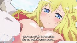 Rule 34 | 1girl, animated, anime screenshot, ass, bestiality, blonde hair, blue eyes, blush, braid, breast sucking, breasts, breasts out, closed eyes, cow, cunnilingus, cunnilingus through clothes, double breast sucking, enome, face in ass, forced, french braid, futoku no guild, highres, huge ass, huge breasts, jacket, long sleeves, mature female, nipples, no bra, open mouth, oral, orange jacket, panties, pink panties, shirt, sidelocks, sound, subtitled, tagme, underwear, video, white shirt