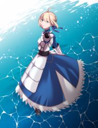 Rule 34 | 1girl, ahoge, armor, armored dress, artoria pendragon (all), artoria pendragon (fate), bad id, bad pixiv id, blonde hair, dress, fate/stay night, fate (series), gauntlets, green eyes, outstretched arm, saber (fate), smile, solo, suzuko (star8383)