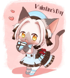 Rule 34 | 1girl, artist request, brown eyes, cat, cat busters, character request, furry, open mouth, praline (cat busters), valentine, white hair