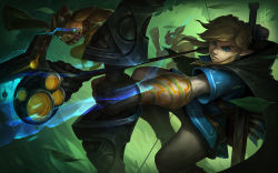 Rule 34 | 1boy, arrow (projectile), blonde hair, blue eyes, bow (weapon), cape, drawing bow, earrings, gloves, highres, holding bow (weapon), jewelry, link, long hair, looking at viewer, male focus, nintendo, pointy ears, ponytail, solo, solo focus, the legend of zelda, the legend of zelda: breath of the wild, weapon