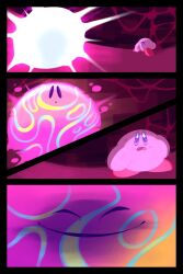 Rule 34 | 1boy, 1other, absurdres, blush stickers, comic, evil smile, glowing, highres, kirby, kirby: star allies, kirby (series), nintendo, red footwear, shaded face, smile, smirk, surprised, sweatdrop, the mad fanatic, void termina