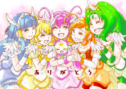 Rule 34 | 10s, 5girls, absurdres, ahoge, antenna hair, aoki reika, blonde hair, blue hair, bow, candy (smile precure!), choker, crying, cure beauty, cure happy, cure march, cure peace, cure sunny, closed eyes, green hair, green shorts, green skirt, grin, hair flaps, highres, hino akane (smile precure!), hoshizora miyuki, kise yayoi, long hair, magical girl, midorikawa nao, multiple girls, open mouth, orange hair, pink bow, pink hair, pink skirt, ponytail, precure, ramune02, short hair, shorts, shorts under skirt, skirt, smile, smile precure!, tears, tiara, twintails, yellow bow, yellow skirt