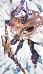 Rule 34 | 1girl, absurdres, arrow (projectile), black gloves, blacktail hihi, bow, bow (weapon), breasts, cape, cloak, gloves, granblue fantasy, head wings, headband, highres, large breasts, light brown hair, long hair, looking at viewer, sidelocks, solo, tweyen (granblue fantasy), very long hair, weapon, white cloak, white gloves, wings, yellow eyes