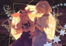 Rule 34 | 2girls, absurdres, alice margatroid, blonde hair, blue dress, blue eyes, book, bow, braid, capelet, crop top, dress, grin, hair bow, hair ornament, hairband, hat, hat ribbon, highres, kirisame marisa, lilith-lily, long hair, looking at viewer, midriff, multiple girls, necktie, open mouth, puffy sleeves, ribbon, sash, short hair, short sleeves, side braid, single braid, skirt, skirt set, smile, touhou, turtleneck, vest, witch hat, wrist cuffs