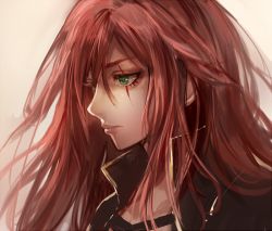 Rule 34 | 1girl, breasts, green eyes, katarina (league of legends), league of legends, long hair, lowres, momoko (momopoco), red hair, scar, solo, weapon
