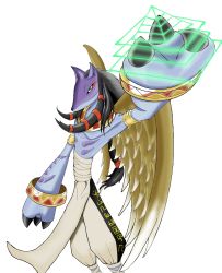 Rule 34 | anubimon, bracelet, claws, digimoji, digimon, highres, jewelry, long hair, solo, wings