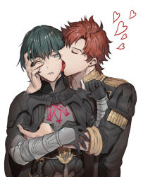Rule 34 | byleth (fire emblem), byleth (male) (fire emblem), fire emblem, fire emblem: three houses, head grab, highres, licking, licking another&#039;s face, nintendo, nonesabu, sylvain jose gautier, yaoi