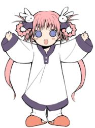 Rule 34 | 1girl, animated, animated gif, braided hair rings, chibi, chibi only, dancing, hair ornament, hair rings, happy, lowres, misha, misha (pita ten), pajamas, pita ten, rabbit, rabbit hair ornament, simple background, slippers, solo, twintails, white background