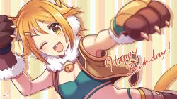 Rule 34 | 1girl, animal ears, blonde hair, blush, breasts, cat ears, cat girl, cat tail, highres, hiyori (princess connect!), open mouth, princess connect!, rokico, small breasts, tail, yellow eyes