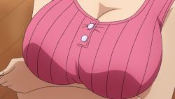 Rule 34 | 10s, 1girl, animated, animated gif, binbougami ga!, breasts, bursting breasts, cleavage, crossed arms, large breasts, popped button, sakura ichiko, solo