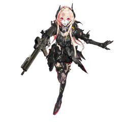 Rule 34 | 1girl, assault rifle, black gloves, black jacket, black scarf, black thighhighs, blonde hair, cable, damaged, eotech, full body, girls&#039; frontline, gloves, gun, hair ornament, headgear, headphones, holding, holding gun, holding weapon, holster, hood, hooded jacket, jacket, long hair, looking at viewer, lowlight kirilenko, m4 carbine, m4 sopmod ii, m4 sopmod ii (girls&#039; frontline), mechanical arms, multicolored hair, official art, open mouth, red eyes, red hair, rifle, scarf, scorch mark, single mechanical arm, solo, spoilers, standing, standing on one leg, streaked hair, thighhighs, torn clothes, torn jacket, torn thighhighs, track jacket, transparent background, trigger discipline, two-tone hair, walkie-talkie, weapon