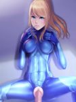 Rule 34 | 1boy, 1girl, abs, amadareu2, animated, blonde hair, blue eyes, bouncing breasts, breasts, censored, covered navel, crotch cutout, hetero, looking at viewer, lying, metroid, nintendo, parted lips, penis, ponytail, pov, pussy, samus aran, sex, vaginal, video, video, zero suit