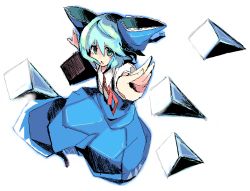 Rule 34 | 1girl, bow, cirno, embodiment of scarlet devil, female focus, kanikama, simple background, solo, touhou