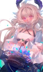Rule 34 | basket, blonde hair, blue hair, blush, chinese commentary, colored tips, commentary, english commentary, enna alouette, head tilt, head wings, high-waist skirt, highres, holding, holding basket, looking at viewer, low twintails, mixed-language commentary, multicolored hair, nijisanji, nijisanji en, purple eyes, purple skirt, skirt, smile, twintails, virtual youtuber, wings, yuanyuana11