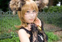 Rule 34 | animal ears, bell, blonde hair, cosplay, dog ears, dress, glasses, lace, minazuki rui, photo (medium)