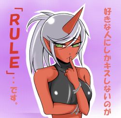 Rule 34 | 10s, blush, colored skin, demon girl, horns, kneesocks (psg), panty &amp; stocking with garterbelt, pointy ears, red skin, single horn, translated