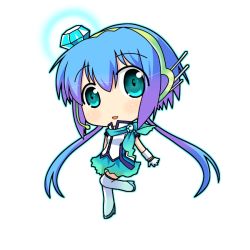 Rule 34 | 1girl, aoki lapis, blue eyes, blue hair, chibi, diamond (gemstone), hair ornament, i-style project, long hair, matching hair/eyes, minami (colorful palette), smile, solo, twintails, vocaloid