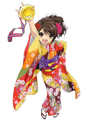 Rule 34 | 00s, brown hair, highres, japanese clothes, kimono, scan, short hair, solo, suzumiya haruhi, suzumiya haruhi no yuuutsu