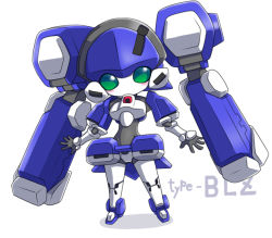 Rule 34 | blazermate, blush stickers, chibi, green eyes, medarot, no humans, nollety, non-humanoid robot, robot, shadow, simple background, solo, white background