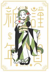 Rule 34 | 1girl, 2024, :d, animal, cat, chinese zodiac, commentary request, dragon horns, dragon tail, earrings, fingernails, flower, folding fan, full body, green cat, green hair, green kimono, green nails, hair flower, hair ornament, hand fan, happy new year, highres, hikimayu, holding, holding fan, horns, iguana taisa, japanese clothes, jewelry, kimono, limited palette, long sleeves, looking at viewer, medium hair, new year, obi, obiage, obijime, okobo, open mouth, original, pale skin, pointy ears, sandals, sash, sharp fingernails, sharp teeth, sleeves past wrists, smile, socks, solo, standing, tail, teeth, thick eyebrows, translation request, unmoving pattern, upper teeth only, uroko (pattern), white cat, wide sleeves, year of the dragon, yukata, | |