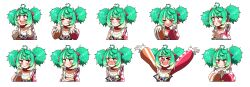 Rule 34 | &gt; o, 1girl, ;), ;d, absurdres, ahoge, arms up, blush, clown, clown nose, commentary, coni confetti, ddolbang, doorway, double bun, expressions, facial mark, gradient hair, green hair, grin, hair bun, heart, heart ahoge, highres, idol corp, jacket, long sleeves, multicolored clothes, multicolored hair, multicolored jacket, multiple views, neck ruff, one eye closed, open clothes, open jacket, open mouth, pov doorway, red eyes, red jacket, sharp teeth, simple background, smile, teeth, transparent background, twintails, two-tone jacket, virtual youtuber