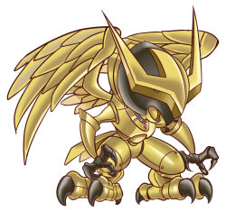 Rule 34 | armor, beak, claws, crossmon, digimon, digimon (creature), highres, open mouth, solo, wings