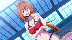 Rule 34 | 10s, 1girl, animated, animated gif, anime screenshot, audience, bikini, breasts, cleavage, keijo!!!!!!!!, large breasts, long hair, nami nanase, orange hair, swimsuit