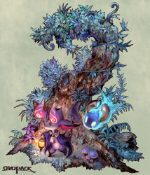 Rule 34 | horns, lantern, monster, murayama, murayama ryota, mushroom, no humans, original, plant, tree