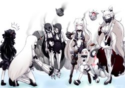 Rule 34 | 10s, 6+girls, ^^^, ^ ^, abyssal ship, aircraft carrier princess, albino, anklet, arm around neck, armor, battleship princess, black dress, black hair, black panties, breasts, claws, cleavage, closed eyes, damaged, dress, everyone, flat chest, floating fortress (kancolle), glowing, gothic lolita, groin, hair between eyes, hair ornament, hairband, hand on another&#039;s shoulder, hand on own hip, high heels, horns, injury, isolated island oni, jewelry, kantai collection, kneeling, large breasts, lolita fashion, lolita hairband, long hair, long sleeves, looking at another, lots of jewelry, lowleg, lowleg panties, midway princess, multiple girls, navel, neck ring, no bra, northern ocean princess, ogawa-syou, ogawa shou, one side up, outstretched arms, pale skin, panties, red eyes, ribbed dress, running, seaport princess, short dress, side-tie panties, simple background, single horn, skin-covered horns, sleeves past wrists, smoke, spread arms, standing, surprised, thighlet, torn clothes, torn dress, twitter username, underwear, very long hair, walking, water, white background, white dress, white hair