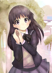 Rule 34 | 1girl, amagami, ayatsuji tsukasa, black eyes, black hair, long hair, school uniform, solo, watarai keiji