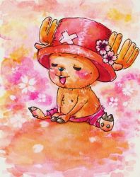 Rule 34 | antlers, chibi, flower, hat, horns, no humans, one piece, reindeer, shorts, sitting, solo, tony tony chopper, x (symbol)