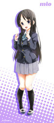 Rule 34 | 1girl, akiyama mio, black hair, highres, k-on!, long hair, minimaru, purple eyes, school uniform
