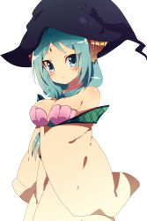 1girl blue_eyes blue_hair breasts cleavage hat highres long_hair magi_the_labyrinth_of_magic yamuraiha