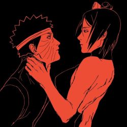 Rule 34 | 1boy, 1girl, backless dress, backless outfit, bandaged head, bandages, breasts, closed mouth, dress, flower, hair bun, hair flower, hair ornament, hand on another&#039;s neck, hetero, konan (naruto), labret piercing, large breasts, looking at another, naruto (series), naruto shippuuden, profile, red theme, scar, scar on face, short hair, single hair bun, sleeveless, sleeveless dress, spiked hair, toyaroho, uchiha obito