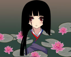 Rule 34 | 00s, black hair, enma ai, japanese clothes, jigoku shoujo, kimono, red eyes, wallpaper