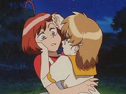 Rule 34 | 1990s (style), 2boys, 2girls, ahoge, animated, animated gif, brown hair, character request, forced, forced kiss, french kiss, glasses, green hair, joel, kiss, lowres, multiple boys, multiple girls, neo ranga, purple eyes, qvga, red hair, retro artstyle, shimabara ushio, short hair, surprised, tongue, tongue out, yuri