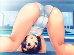 Rule 34 | 1girl, arina rimi, ass, bosshi, cleft of venus, competition swimsuit, game cg, one-piece swimsuit, open mouth, solo, swimsuit, tagme, wet, yarisugi itazura