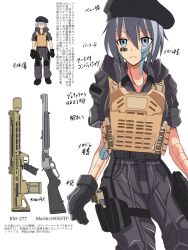 Rule 34 | 1girl, ammunition pouch, android, armor, battle rifle, beretta, beretta defense technologies, body armor, bulletproof vest, bullpup, muzzle device, general dynamics, general dynamics-ots, girls&#039; frontline, grey eyes, grey hair, gun, hat, highres, lever-action rifle, lever action, lonestar future weapons, long gun, marlin firearms, marlin model 1895, marlin model 1895 stp, marlin new model 1895, military, military program, military uniform, muzzle device, next generation squad automatic rifle (military program), next generation squad rifle (military program), next generation squad weapon (military program), next generation support weapon (military program), original, pattsu-i, pazzi, pouch, prototype design, rifle, rm277 amicus, robot, robot girl, scope, scout rifle, short hair, smuzzle (firearm), squad automatic weapon, suppressor, tactical clothes, tactical vest, true velocity, uniform, vest, weapon
