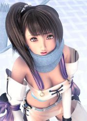Rule 34 | 1girl, 3d, breasts, brown eyes, brown hair, flear, incise soul, m-rs, miniskirt, ponytail, scarf, side ponytail, skirt, solo