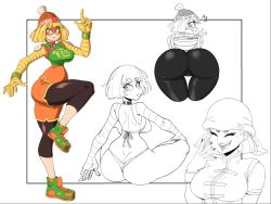 Rule 34 | 1girl, arms (game), ass, balancing, beanie, bikini, blonde hair, bowl, breasts, butt crack, food, green eyes, hat, large breasts, laughing, leg up, mask, min min (arms), mossy, multiple views, nail polish, nintendo, noodles, pants, ramen, shoes, short hair, shorts, smile, solo, swimsuit, thick thighs, thighs, tight clothes, tight pants