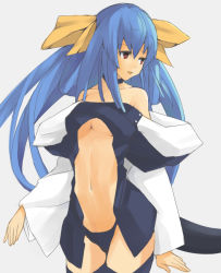Rule 34 | arc system works, bad id, bad pixiv id, blue hair, bow, dizzy (guilty gear), domu, guilty gear, hair bow, long hair, red eyes, ribbon, tail, thighhighs