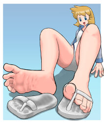 Rule 34 | absurdres, creatures (company), feet, foot focus, footprints, game freak, highres, misty (pokemon), nintendo, pokemon, pokemon hgss, sandals, soles, spread toes, toes, yamamoto