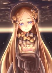 Rule 34 | 1girl, abigail williams (fate), absurdres, black bow, black dress, black hat, blonde hair, blue eyes, bow, bug, butterfly, closed mouth, dress, fate/grand order, fate (series), forehead, hair bow, hat, head tilt, highres, hugging object, insect, long hair, long sleeves, looking at viewer, orange bow, parted bangs, polka dot, polka dot bow, shinonome kai, sleeves past wrists, smile, solo, stuffed animal, stuffed toy, tears, teddy bear, very long hair