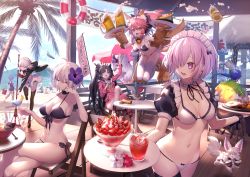 Rule 34 | 3boys, 6+girls, :d, absurdres, ahoge, alternate costume, animal hands, apron, arm up, artoria pendragon (alter swimsuit rider) (fate), artoria pendragon (alter swimsuit rider) (second ascension) (fate), artoria pendragon (fate), asterios (fate), beer mug, bikini, black gloves, black hair, black legwear, blue hair, bow, braid, breasts, bright pupils, closed eyes, crossed legs, cu chulainn (fate), cu chulainn (fate/stay night), cup, day, detached collar, doll joints, elbow gloves, euryale (fate), fangs, fate/grand order, fate (series), flower, food, fruit, gilgamesh (fate), gloves, hair bow, hair flower, hair ornament, hair over one eye, headpiece, highres, hood, hoodie, horns, huge filesize, ishtar (fate), ishtar (swimsuit rider) (fate), jack the ripper (fate/apocrypha), jeanne d&#039;arc (fate), jeanne d&#039;arc alter (avenger) (fate), jeanne d&#039;arc alter (fate), jeanne d&#039;arc alter santa lily (fate), jeanne d&#039;arc alter santa lily (summer little) (fate), joints, large breasts, long hair, low ponytail, maid, maid bikini, maid headdress, mash kyrielight, mashima saki (mashimasa), medium breasts, mop, mordred (fate), mordred (fate) (all), mordred (swimsuit rider) (fate), mug, multiple boys, multiple girls, navel, nursery rhyme (fate), open mouth, outdoors, palm tree, parfait, paw gloves, pink hair, puffy short sleeves, puffy sleeves, purple eyes, ribbon trim, sand castle, sand sculpture, short hair, short sleeves, side-tie bikini bottom, silver hair, sitting, small breasts, smile, strawberry, swimsuit, tamamo (fate), tamamo cat (fate), tattoo, thighhighs, tray, tree, twin braids, unconventional maid, waist apron, wariza, white legwear, white pupils, wrist cuffs, yellow eyes