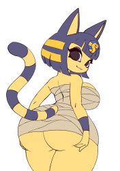 Rule 34 | 1girl, ass, bandages, breasts, cat, animal crossing, egyptian, furry, highres, huge ass, huge breasts, ankha (animal crossing), nintendo, nitro