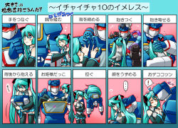 Rule 34 | !, ..., 1girl, aqua eyes, aqua hair, buzzsaw (transformers), carrying, chart, couple, crossed arms, crossover, decepticon, expressive clothes, frenzy (transformers), hatsune miku, heart, height difference, highres, hug, laserbeak, moe (phrase), out of character, prehensile hair, princess carry, ravage (transformers), rkp, robot, rumble (transformers), science fiction, size difference, soundwave (transformers), symbol-shaped pupils, thighhighs, transformers, transformers: generation 1, vocaloid, zettai ryouiki